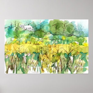 Poster Casa Branca Campo Primaveras Flores Silvestres