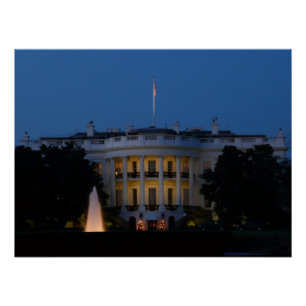 Póster Casa Branca de Natal à Noite em Washington DC