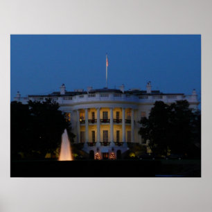 Póster Casa Branca de Natal à Noite em Washington DC