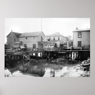 Póster Casa branca na baía de Jamaica, NY, 1910s