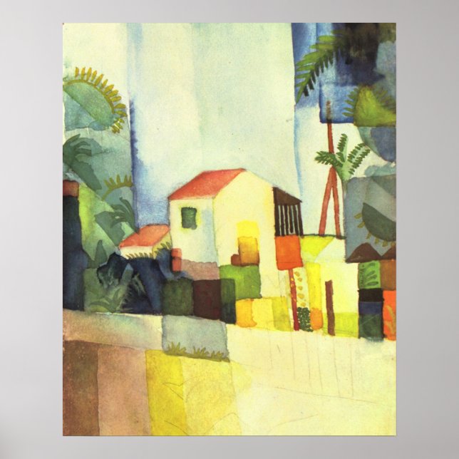 Poster Casa certa por August Macke (Frente)
