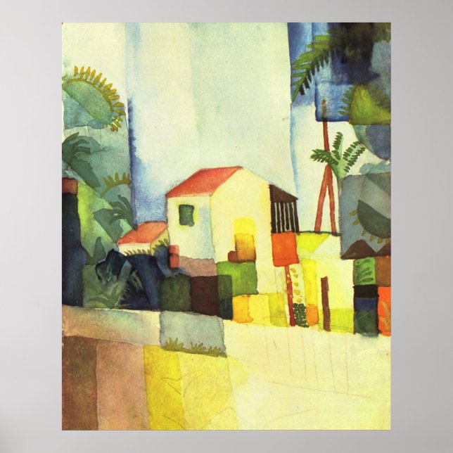 Póster Casa certa por August Macke (Frente)