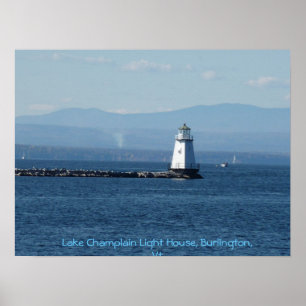 Póster Casa clara de Champlain do lago, Burlington, Vt