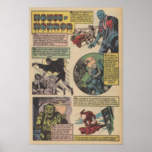 Poster Casa Clássica De Monstros De Histórias Em Quadrinh