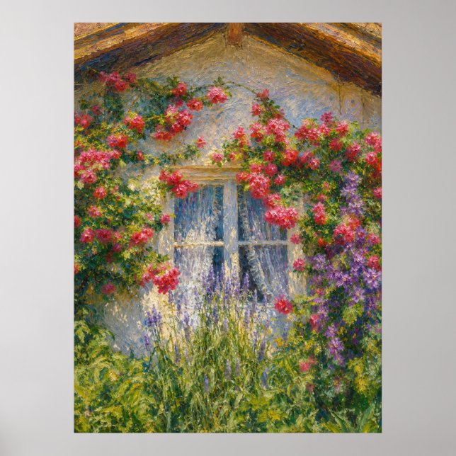Poster Casa com Rosas (Frente)