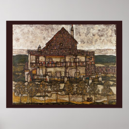Póster Casa com Telhado de Telhas por Egon Schiele