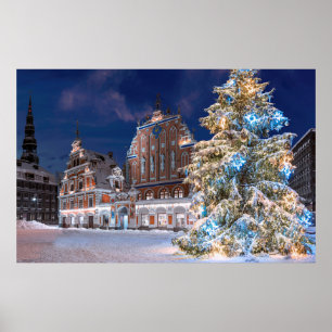 Poster Casa da árvore de Natal e Blackhead em Riga