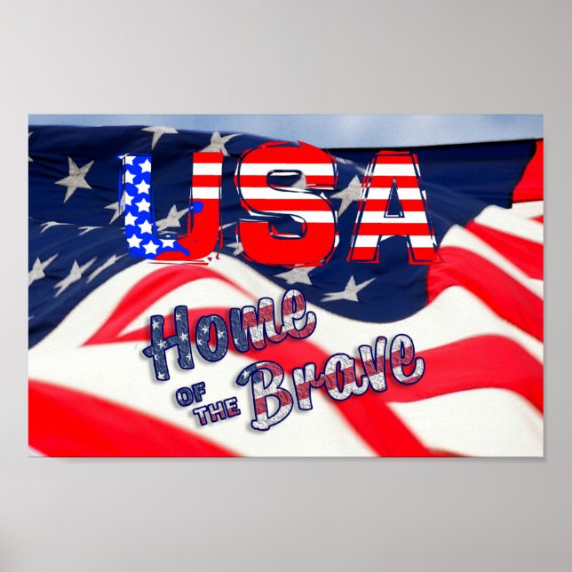 Poster Casa da bandeira brava nos EUA (Frente)