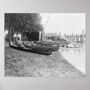 Poster Casa da canoa de Yocum, parque da praia de