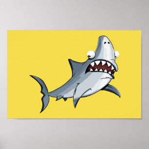 Poster Casa Da Natação De Peixes De Tubarão Personaliza O