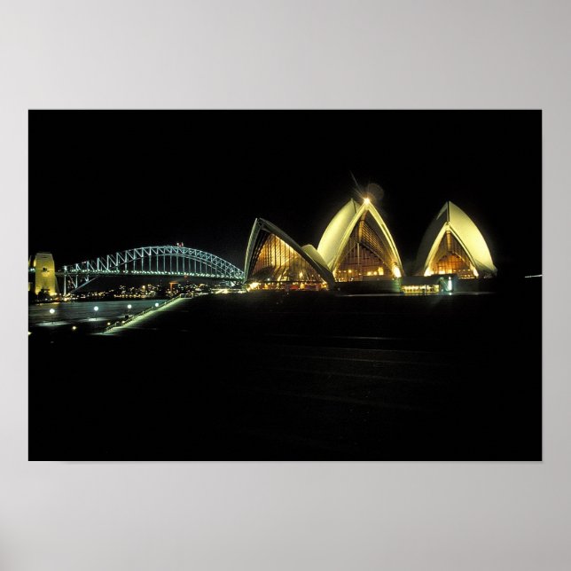 Póster Casa da Ópera de Sydney à noite, Nova Gales do Sul (Frente)