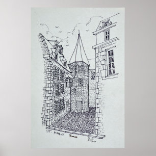 Póster Casa da Princesa Ana da Bretanha Saint-Malo