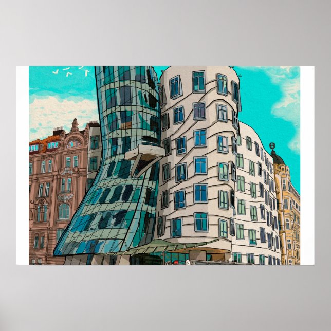 Poster Casa Dançante Praga República Checa Arte Impressio (Frente)