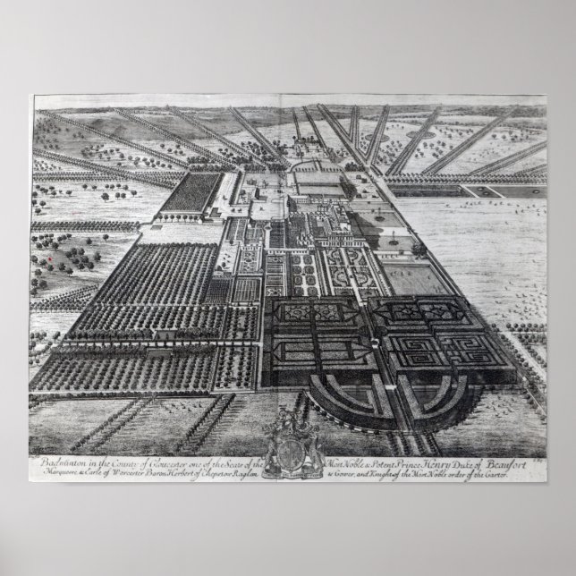 Póster Casa de Badminton no Condado de Gloucester (Frente)