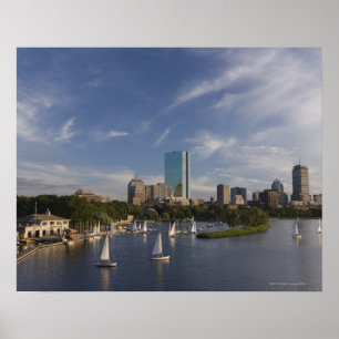 Póster Casa de barco no Charles River no Esplanade