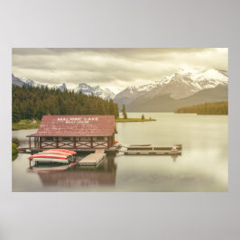 Poster Casa de barcos do Lago Maligne