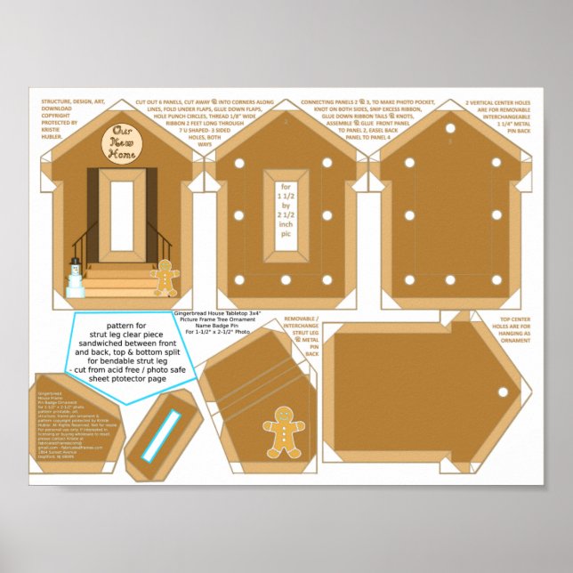 Poster Casa de Biscoito de gengibre Nossa Nova Casa Ornam (Frente)
