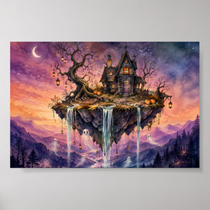 Poster Casa de Bruxa Flutuante Caprichosa Ilha Fantasma A
