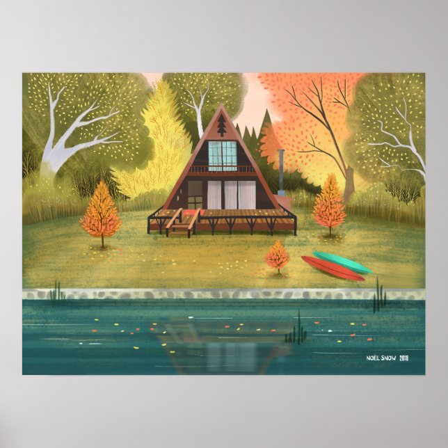 Poster Casa de Cabana A-Frame  (Frente)