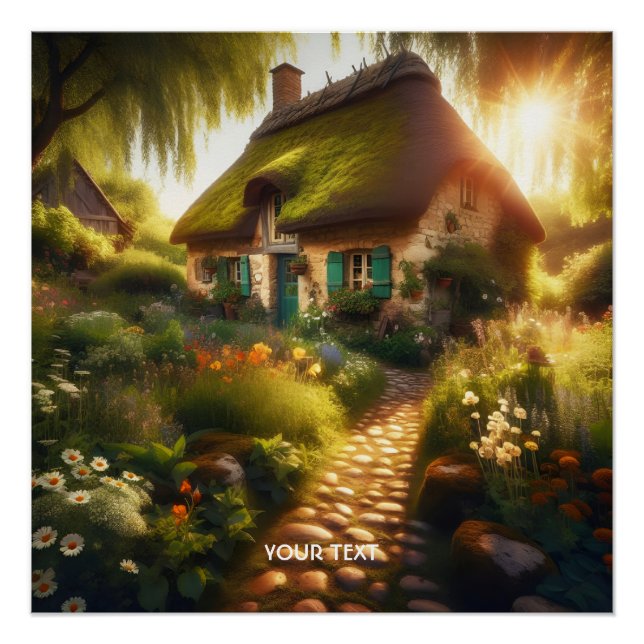Póster Casa de Campo Idílica Fofa de Fantasia (Frente)