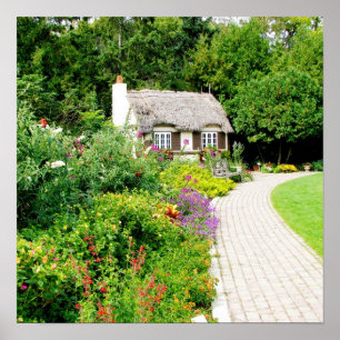 Póster Casa de campo nos jardins ingleses