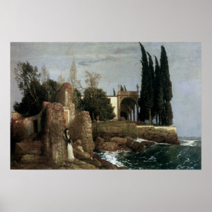 Poster Casa de campo pelo mar por Arnold Bocklin, arte do