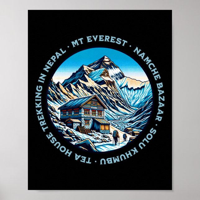 Poster Casa de Chá Mt Everest Namche Bazaar Trekking Nepa (Frente)