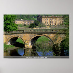 Póster Casa de Chatsworth, Derbyshire, Reino Unido