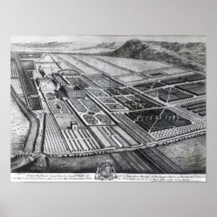 Póster Casa de Chatsworth, gravada por Johannes Kip