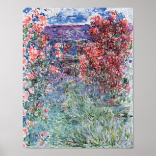 Poster Casa de Claude Monet   em Giverny sob os rosas