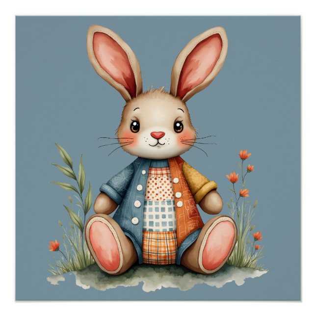 Póster Casa de Coelho de Patchwork Caprichoso Bosque Core (Frente)