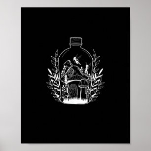 Poster Casa de Cogumelo em Garrafa com Estética Cottageco