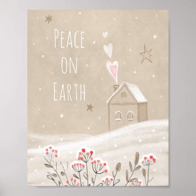 Poster Casa de Natal russa em neve (Frente)