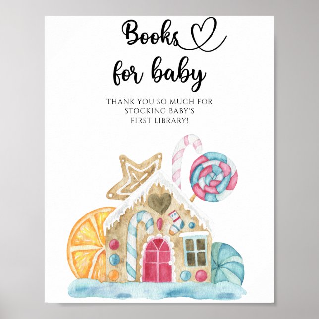 Poster Casa de pão de gengibre com aquarela - livros para (Frente)