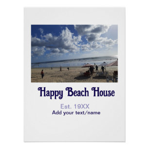 Póster Casa de praia estabelecida. Adicionar ano foto lat