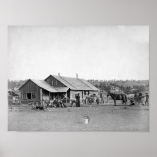 Póster Casa de rancho ocidental na fotografia de South