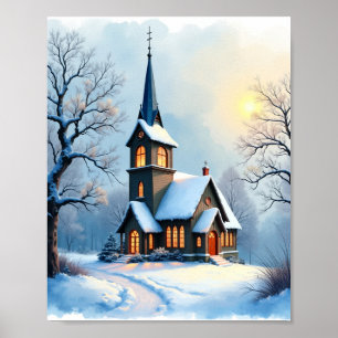 Poster Casa debaixo da neve