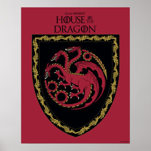 Poster CASA DO DRAGÃO House Targaryen Crest
