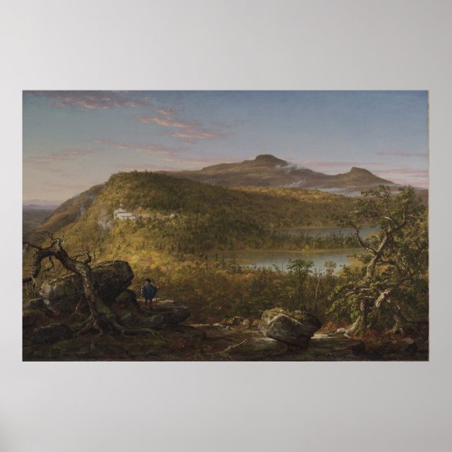 Poster Casa dos Dois Lagos e Montanha - Thomas Cole (Frente)