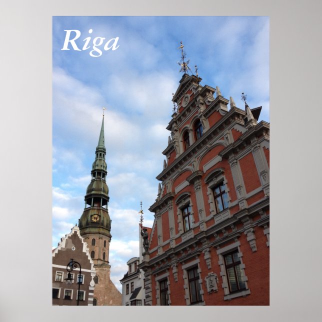 Póster Casa dos Negros. Riga, Letónia (Frente)