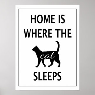 Poster Casa é onde o gato dorme