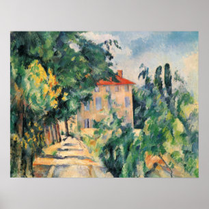 Poster Casa e paisagem por Paul Cezanna, C 1890