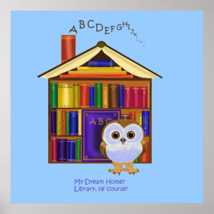 Póster Casa ideal - biblioteca!