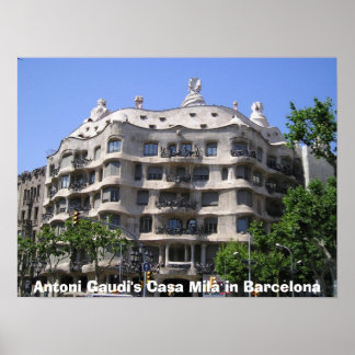 Póster Casa Mila, de Antoni Gaudi