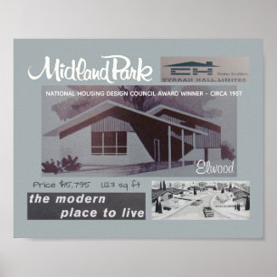 Poster Casa moderna do meio século do vencedor do prêmi