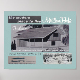 Póster Casa moderna do meio século do vencedor do prêmi