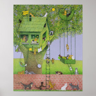 Poster Casa na árvore do gato