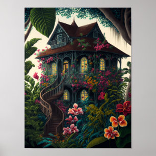 Poster Casa num Paraíso Tropical