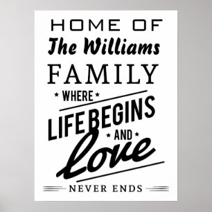 Póster Casa O Membro Da Família Williams Tipografia Vint