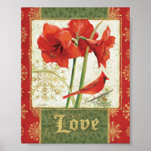 Póster Casa para o amor do Amaryllis do Natal